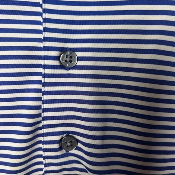 FootJoy Performance Men's Blue White Striped Embroidered resort logoPolo Shirt M - Picture 4 of 8